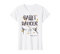 Imagen de Bailarina de Ballet Camiseta gráfica económica, Mujer, Blanco, XL