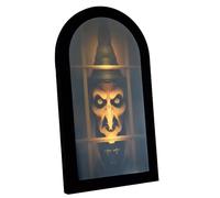 Imagen de bruja de vidrio de boro resistente a roturas, aterradoras decoraciones de Halloween para colgar