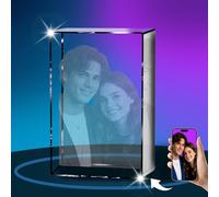 Imagen de cristal personalizada, regalo personalizado con tu propia foto, marcos de fotos personalizados con foto, decoración de dormitorio holográfica 3D personalizada
