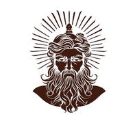 Imagen de Helios, dios del sol, mitología griega. Pegatinas de pared 60.8x81.1cm Vinilos para ventanas Café