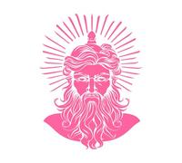 Imagen de Helios, dios del sol, mitología griega. Pegatinas de pared de vinilo 49.4x65.9cm No daña la superficie de la pared Rosa