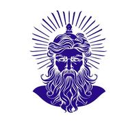 Imagen de Helios, dios del sol, mitología griega. Pegatinas de pared de vinilo 60.8x81.1cm Se puede modificar y añadir información Azul oscuro