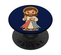 Imagen de la Divina Misericordia Jesús Confío Católica Niños PopSockets PopGrip Adhesivo