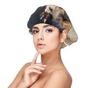 Imagen de un caballo salvaje,Gorro de dormir de satén para adultos - Gorro de dormir elástico para mujer, cubrecabello nocturno