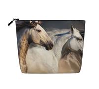 Imagen de un Caballo Salvaje,Neceser de Maquillaje de imitación Lino, Neceser de Viaje portátil