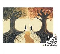 Imagen Que simboliza una relación equilibrada Rompecabezas Two Árboles Rompecabezas Juego De Habilidad para Toda La Familia 1000pcs (75x50cm)