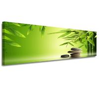 Imagen Sobre Lienzo de la marca alemana Visario. 120 x 40 cm einteilig bambú verde piedras 5713 imágenes de impresiones - cuadro