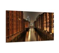 Imagen Sobre Lienzo de la marca alemana Visario. 120 x 80 cm einteilig Hamburg Speicherstadt 5051 imágenes de impresiones - cuadro