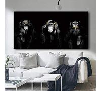 Imágenes de gorila de mono de viaje oscuro carteles de arte de animales impresiones lienzo pintura cuadros de pared para sala de estar decoración del hogar 50x100cm sin marco