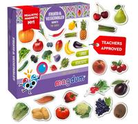 Imágenes de la fruta y verdura para niños - 50 figuras educativas realistas - Imágenes sensoriales grandes para bebés y la Primera infancia - Juego de Navidad de Montessori- Regalo para niños - Magdum