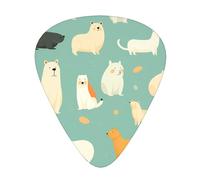 Imágenes de mascotas con fondo verde, elegantes y duraderas, tres tipos de púas de guitarra finas, medianas y pesadas (12 piezas), adecuadas para guitarra, bajo, guitarra eléctrica, ukelele,