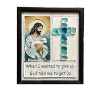 Imágenes Enmarcadas Cristianas Obras De Arte En El Mar - Jesús Oración Imagen Para Iglesia | Decoración Religiosa En El Marino | 7.87x9,84 Pulgadas Jesús Oración Imagen | Diseño De Crucifijo