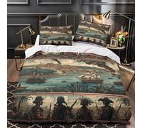 Images of The Spanish-Maya Colonial War in The Americas Juego De Ropa De Cama 3 Piezas,3D Fundas De Edredón,Microfibra Funda Nórdica Y Funda De Almohada, para Niño Niña Super King（260x220cm）