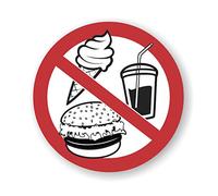 imaggge.com Adhesivo de señalización - No Food - Do not eat - Food Prohibited - 3 pegatinas - 14,7 cm