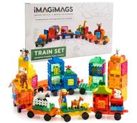 IMAGIMAGS Magnetic Building Tiles, 18 Piece Train Set for Boys Girls Kids, Educational Creative Learning Activity Building Block Toddler Toys, Stem, Children Ages 3 Years +