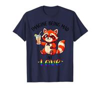 Imagina Estar Enojado con el Amor Divertido Mapache Rojo Orgullo LGBTQ Camiseta