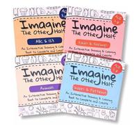 Imagina la otra mitad: Libro interactivo para dibujar y colorear creativo para niños, libro de actividades de dibujo de varios temas, desarrollo de la imaginación, fácil y divertido (SET)