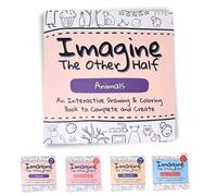 Imagina la otra mitad: Libro interactivo para dibujar y colorear creativo para niños, libro de actividades de dibujo de varios temas, desarrollo de la imaginación, fácil y divertido (#D)