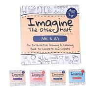 Imagina la otra mitad: Libro interactivo para dibujar y colorear creativo para niños, libro de actividades de dibujo de varios temas, desarrollo de la imaginación, fácil y divertido (#C)