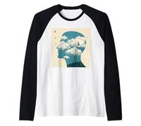 Imagina más Nube Mente Único Cielo Surrealista Camiseta Manga Raglan
