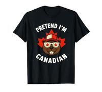 Imagina que soy canadiense, divertida hoja de arce castor del Día de Canadá Camiseta