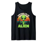Imagina Que Soy un Extraterrestre Divertido Retro Atardecer Camiseta sin Mangas