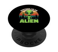 Imagina Que Soy un Extraterrestre Divertido Retro Atardecer PopSockets PopGrip Adhesivo