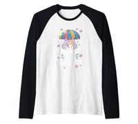 Imagina Que Soy una Medusa, Lindas Vibraciones oceánicas, Pastel Camiseta Manga Raglan