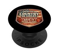 Imagina un país Tan Grande Patriótico Americano Patriota de Estados Unidos PopSockets PopGrip Adhesivo
