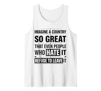 Imagine A Country So Great Patriotic American Flag Hombres Mujeres Camiseta sin Mangas