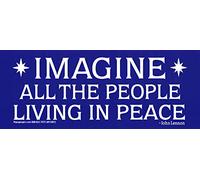 Imagine All The People Living Life in Peace John Lennon Quote - Adhesivo grande para parachoques de coche, pegatina para monopatín, ventana, 7.75 x 3.25 pulgadas (pegatina de vinilo)