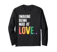 Imagine Being Mad At Love Pride Rainbow Equality LGBTQ Manga Larga