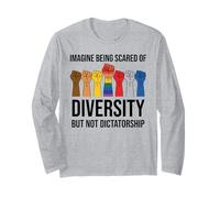 Imagine Being Scared of Diversity But Not Dictatorship Sign Manga Larga
