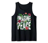 Imagine Peace Floral Botanical Harmony Message Camiseta sin Mangas
