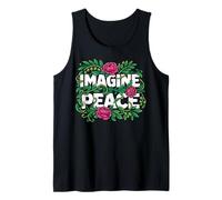 Imagine Peace Floral Botanical Harmony Message Camiseta sin Mangas