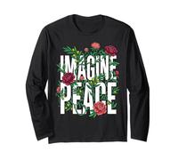 Imagine Peace Floral Botanical Harmony Message Manga Larga