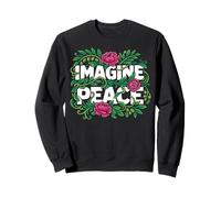 Imagine Peace Floral Botanical Harmony Message Sudadera