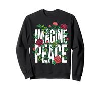 Imagine Peace Floral Botanical Harmony Message Sudadera