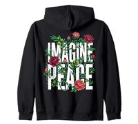 Imagine Peace Floral Botanical Harmony Message Sudadera con Capucha