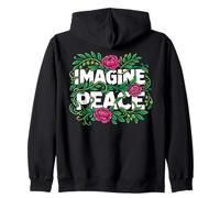 Imagine Peace Floral Botanical Harmony Message Sudadera con Capucha