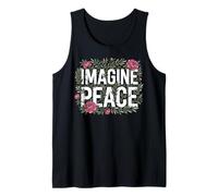 Imagine Peace Floral Message Inspirational Art Camiseta sin Mangas