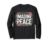 Imagine Peace Floral Message Inspirational Art Manga Larga