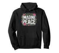 Imagine Peace Floral Message Inspirational Art Sudadera con Capucha