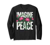 Imagine Peace Floral Tranquil Statement Manga Larga