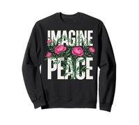 Imagine Peace Floral Tranquil Statement Sudadera