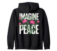 Imagine Peace Floral Tranquil Statement Sudadera con Capucha