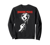Imagine Peace Globe Hand Earth Balloon Sudadera