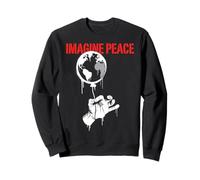 Imagine Peace Globe Hand Earth Balloon Sudadera
