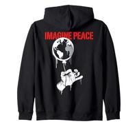 Imagine Peace Globe Hand Earth Balloon Sudadera con Capucha