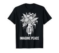 Imagine Peace Grenade Flowers Harmony Message Camiseta